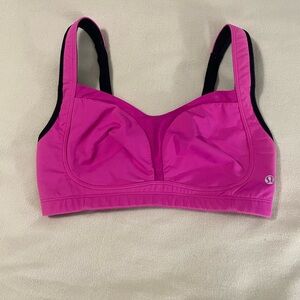 lululemon athletica Ta Ta Tamer Bright Pink and Black Sports Bra